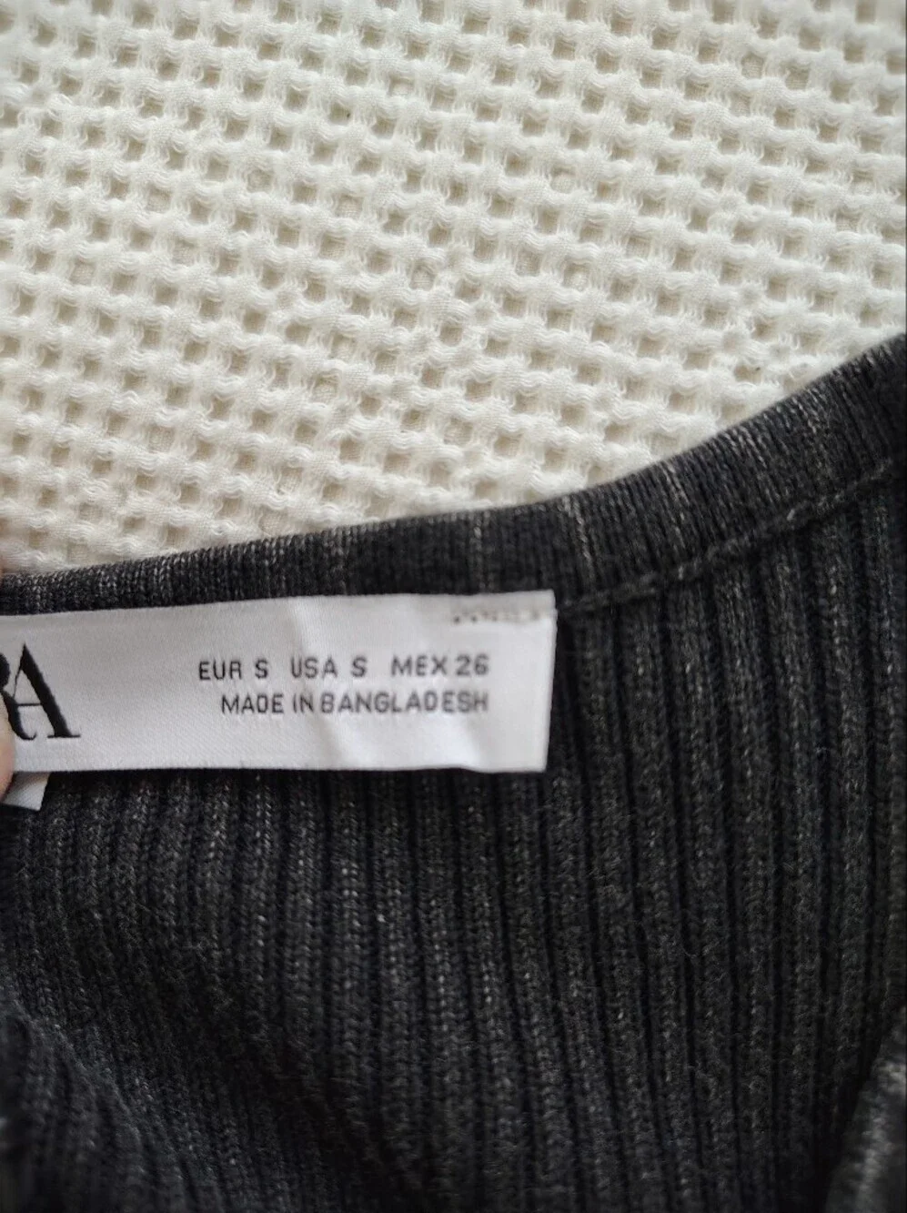 Zara Black Ribbed Off-Shoulder Cutout Blouse Size S